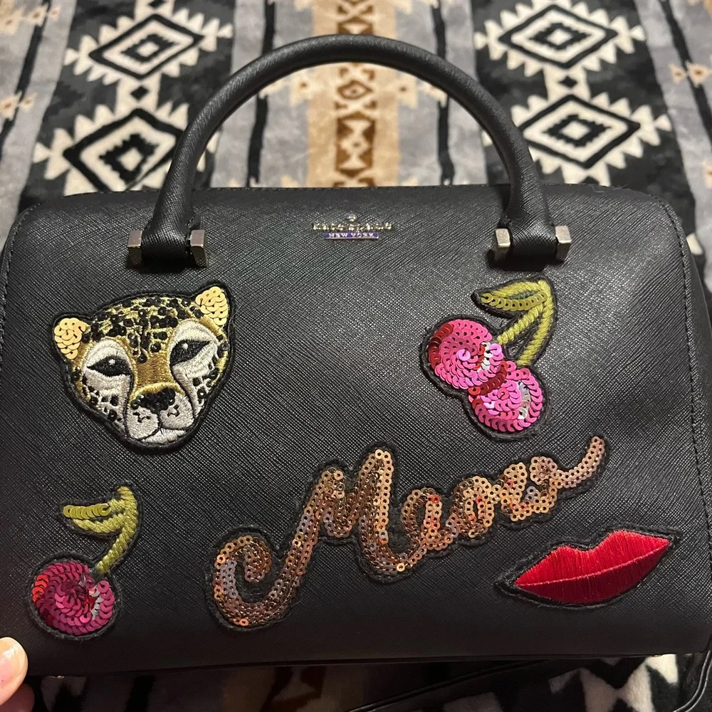 Kate Spade EUC Rare Run Wild Meow Sequin Handbag - Picture 3 of 13